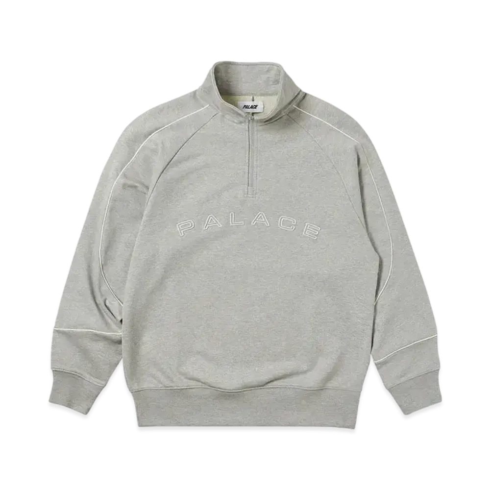 PALACE Sport Piped 1/4 Zip "Grey Marl"