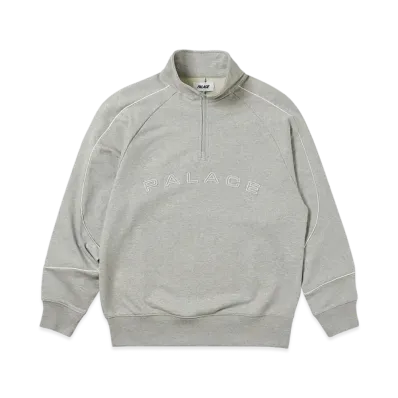 PALACE Sport Piped 1/4 Zip "Grey Marl"
