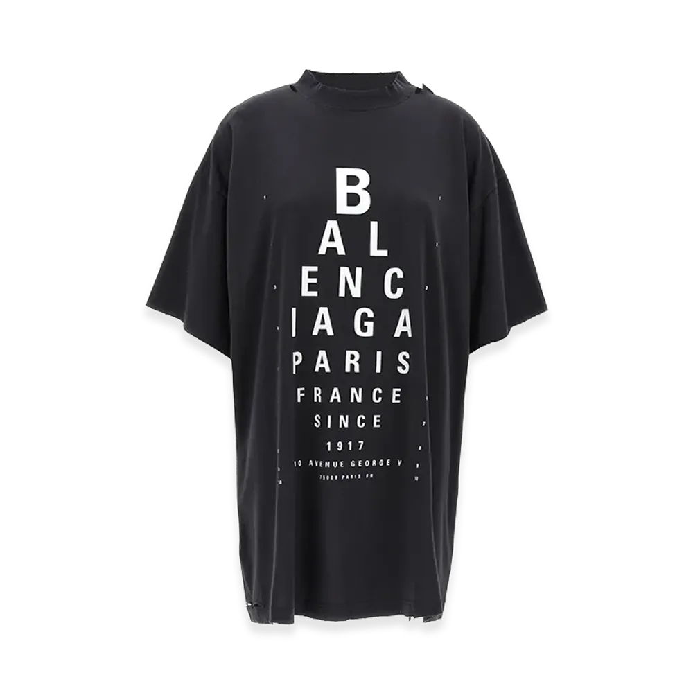 BALENCIAGA Women's 'Optical' T-Shirt "Black"