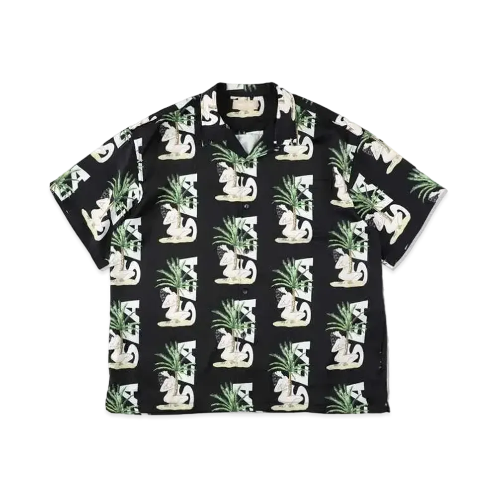 WIND AND SEA x BY ME STAND Aloha Shirt "Black"