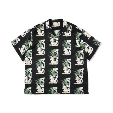 WIND AND SEA x BY ME STAND Aloha Shirt "Black"
