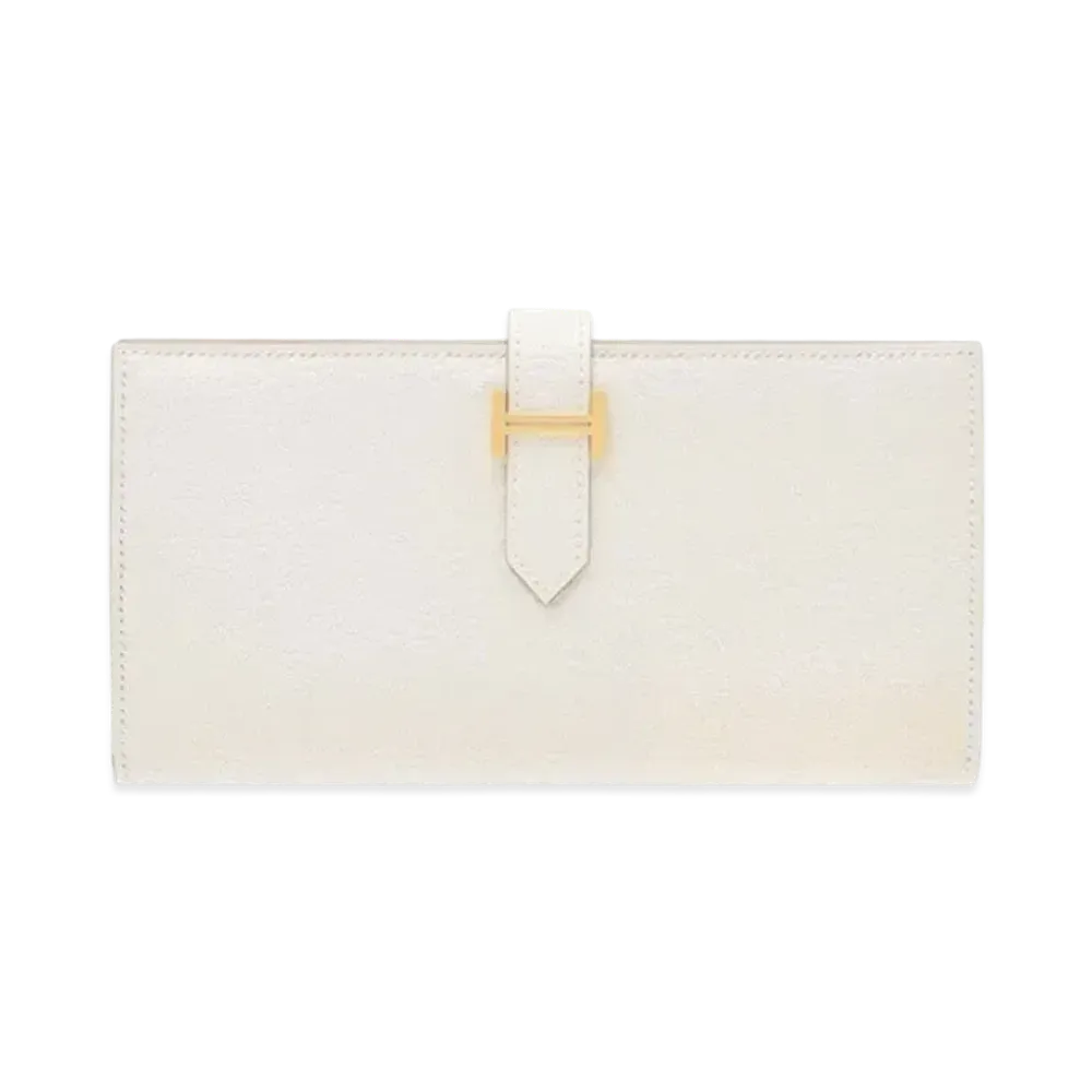Hermes Bearn Soufflet Chevre Mysore "Mushroom/Gold"