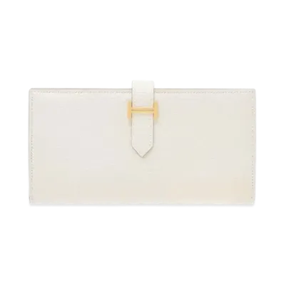 Hermes Bearn Soufflet Chevre Mysore "Mushroom/Gold"