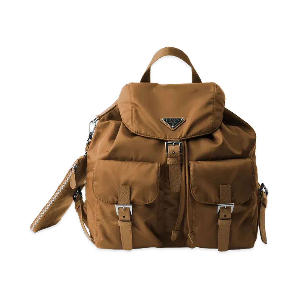 PRADA Medium Re-Nylon Backpack with Pouch "Brandy"