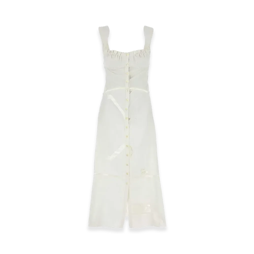 Marine Serre Women's Cotton Dress "White"