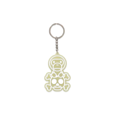 A BATHING APE Kids Baby Milo Skull Glow In The Dark Keychain "Yellow"