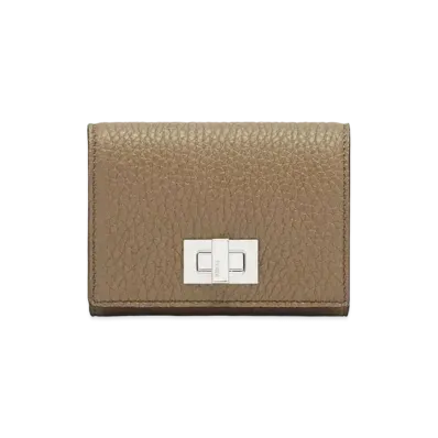 FENDI Business Card Case Leather "Beige"