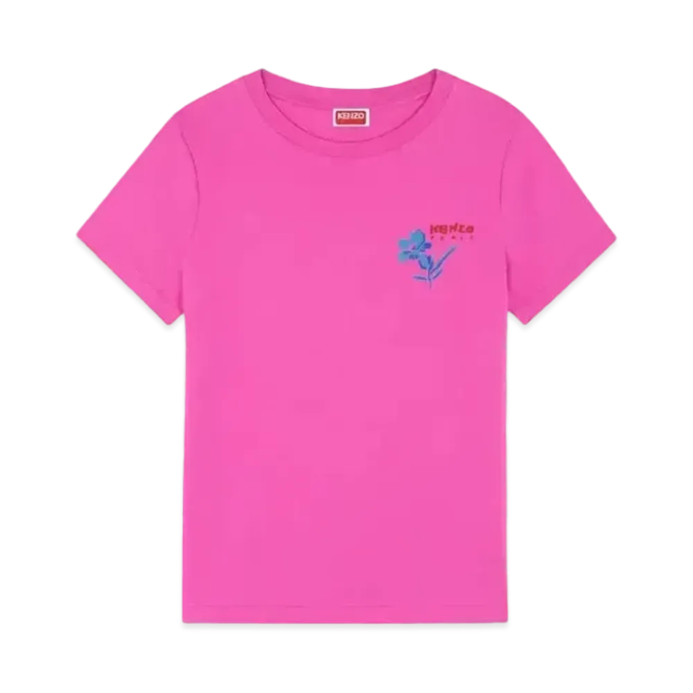 KENZO 'DRAWN FLOWERS' T-shirt "Deep Fuschia"