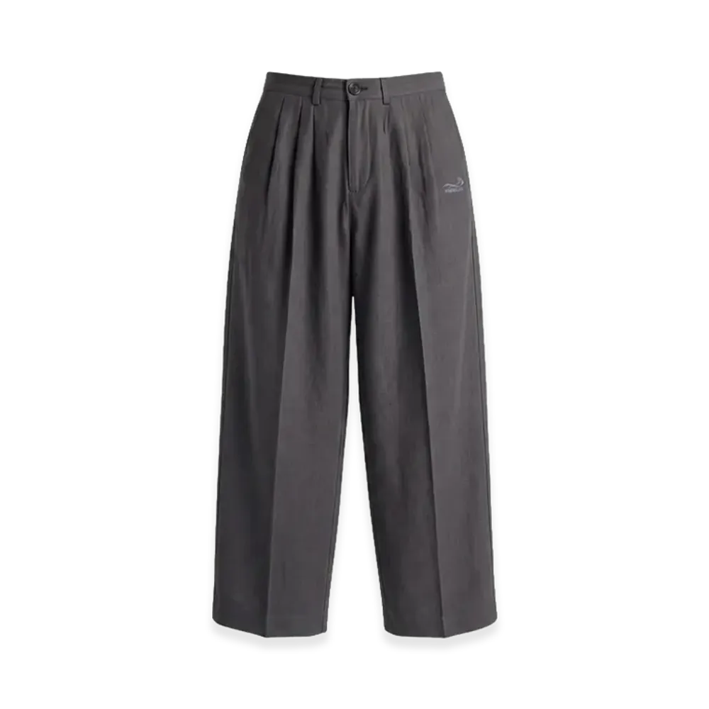 FEELS. Linen Two-Tucked Slacks "Gray"