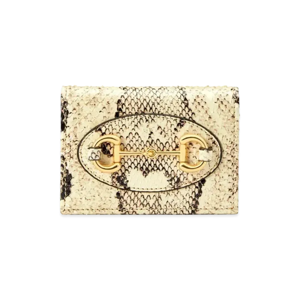 GUCCI Horsebit 1955 Python Wallet "Natural"
