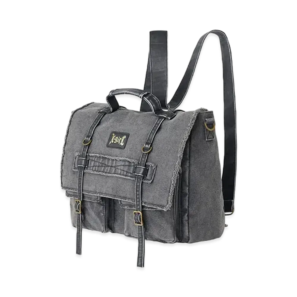 X-Girl Distressed Messenger Bag "Black"