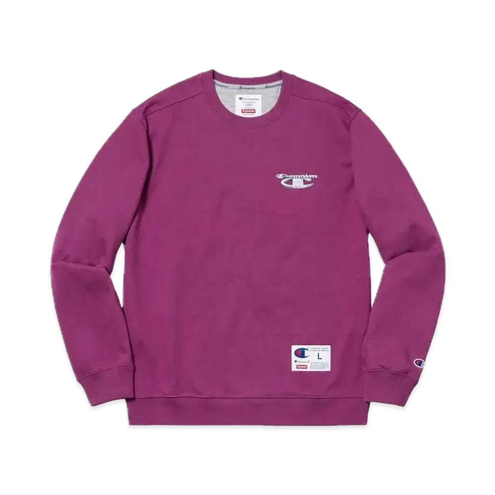 Supreme x Champion 3D Metallic Crewneck "Bright Purple"