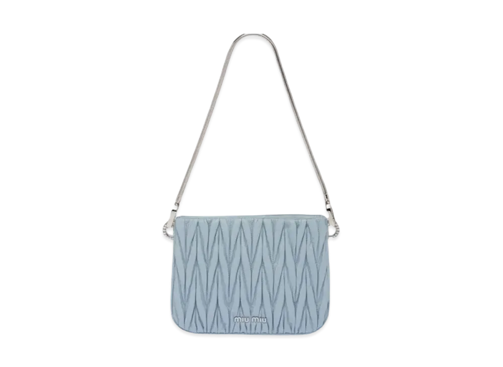 MIU MIU Miu Sashimaterassenapa Leather Handbag "Sky Blue"