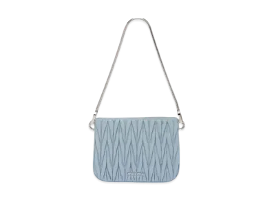 MIU MIU Miu Sashimaterassenapa Leather Handbag "Sky Blue"
