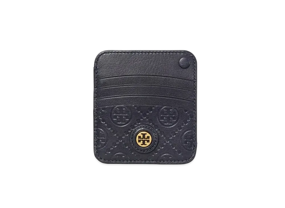Tory Burch T Monogram Leather Card Case "Navy"