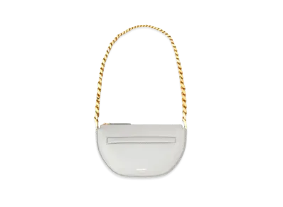 Burberry Mini Leather Zip Olympia Bag "Heather Melange"