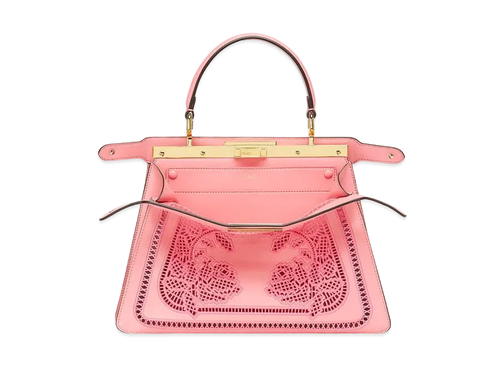 FENDI Peekaboo Iseeu Medium Leather Bag With Embroidery "Pink"