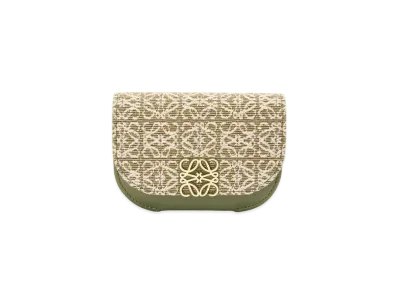 LOEWE Goya Cardholder In Anagram Jacquard And Calfskin "Green/Avocado Green"