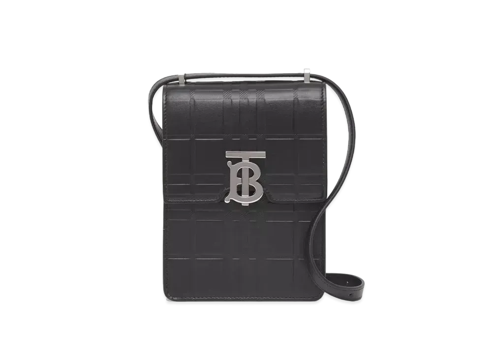 BURBERRY Embossed Leather Robin Bag "Black"