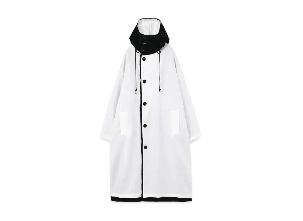 Yohji Yamamoto Y's LINEN WOOL REVERSIBLE COAT "White/Black"