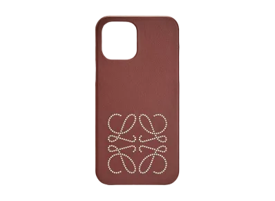 LOEWE Brand Phone Cover In Calfskin For Iphone 12 Pro Max "Berry"