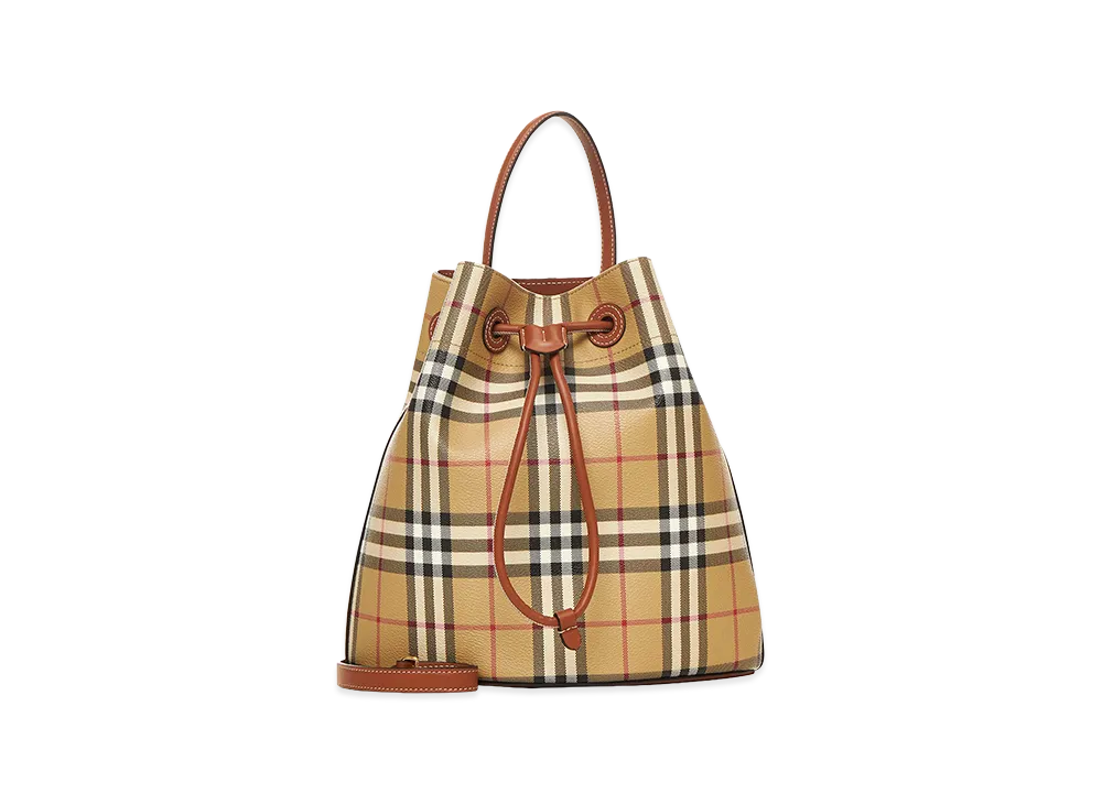 Burberry Printed Canvas Check Bucket Bag "Checked"