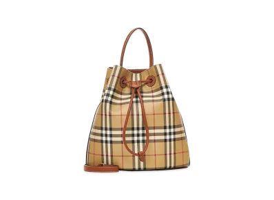 Burberry Printed Canvas Check Bucket Bag "Checked"