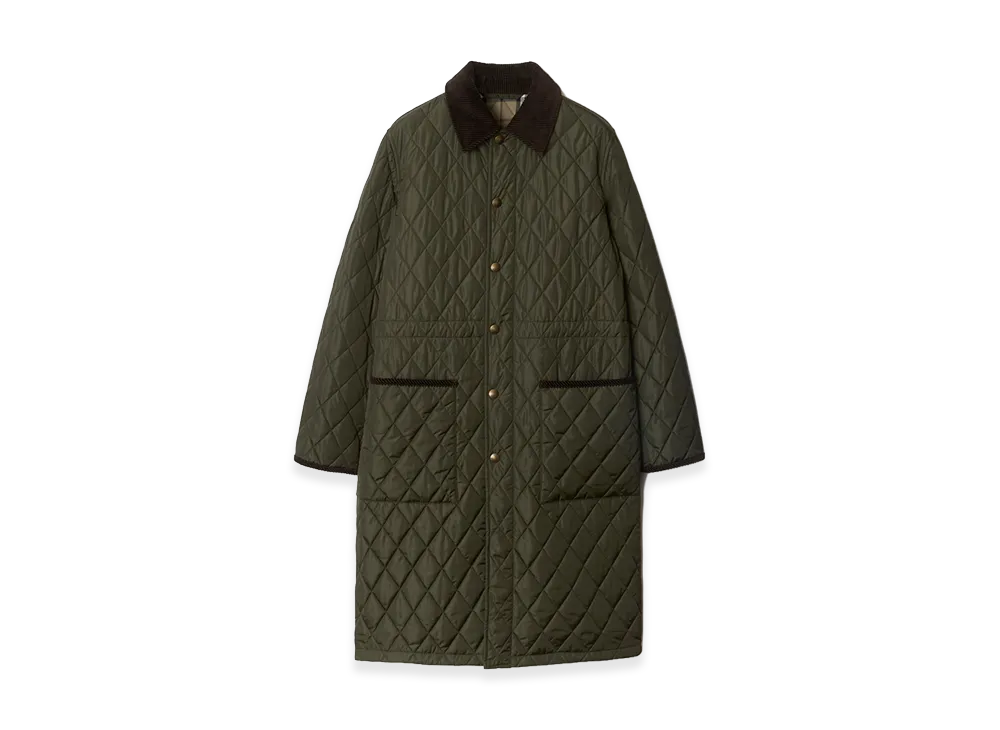 Burberry Women's Mid-length Quilted Nylon Car Coat "Shale"