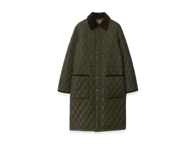 Burberry Women's Mid-length Quilted Nylon Car Coat "Shale"