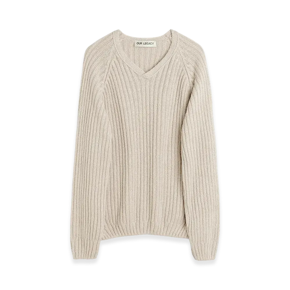 OUR LEGACY Women's Mate V-Neck "Oyster Cherub Silk"