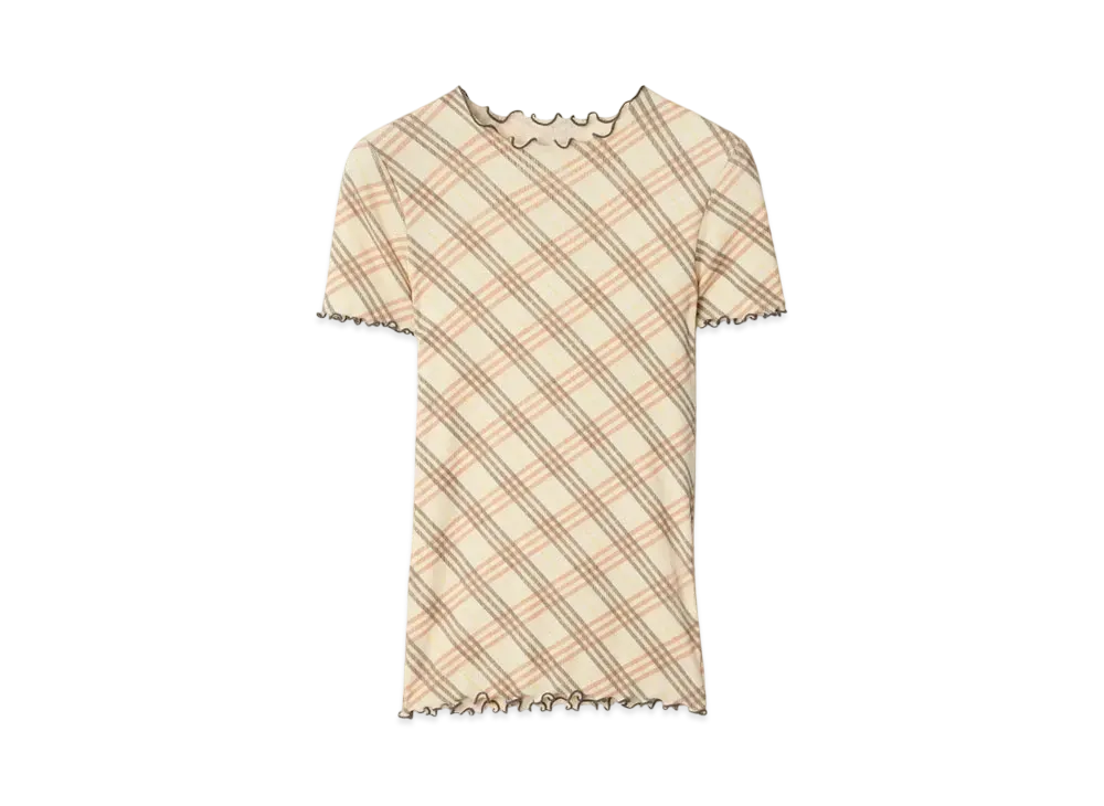 Burberry Check Stretch Cotton T-shirt "Teacup"