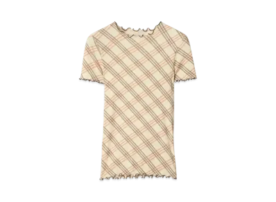 Burberry Check Stretch Cotton T-shirt "Teacup"