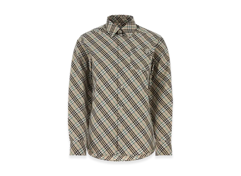 Burberry Women's Embroidered Poplin Shirt "Checked"