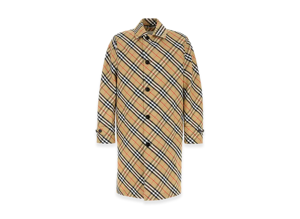 Burberry Embroidered Polyester Trench Coat "Checked"