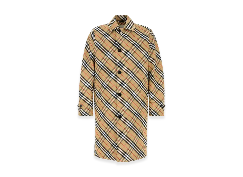 Burberry Embroidered Polyester Trench Coat "Checked"