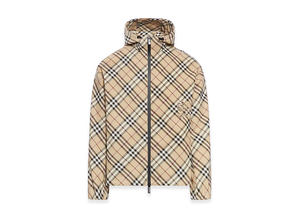 Burberry Check Print Twill Jacket "Beige"