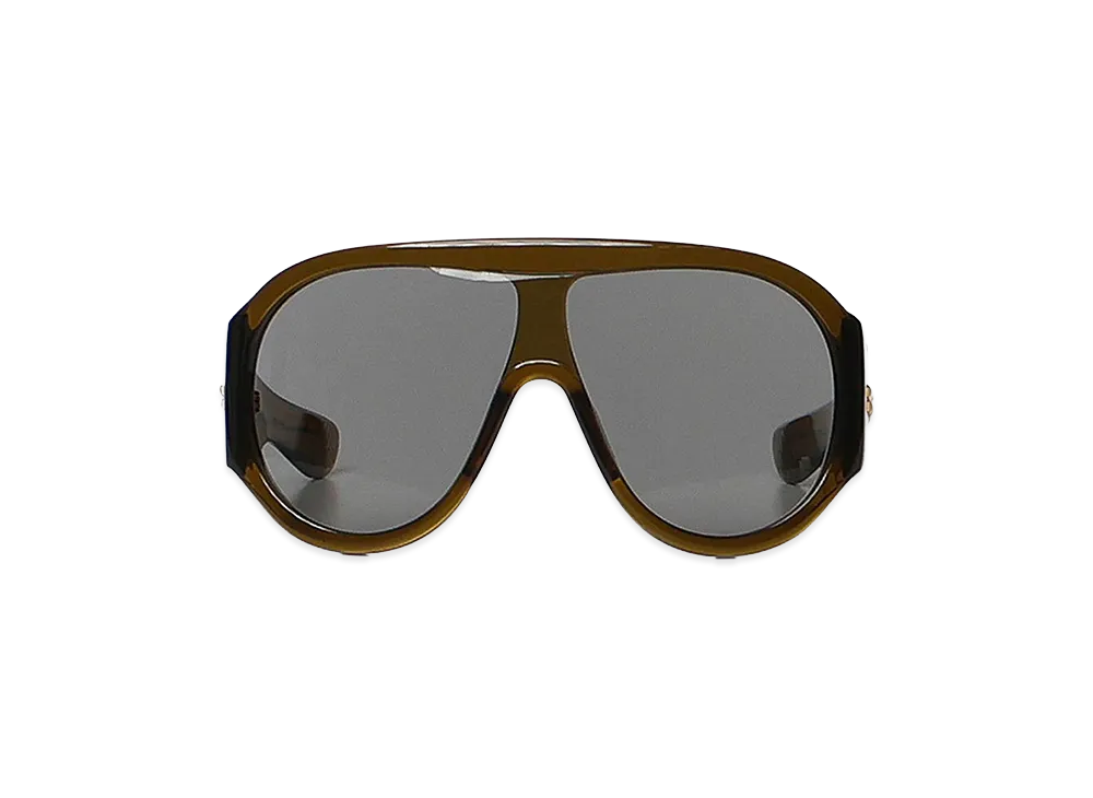 Bottega Veneta Women's Shield Sunglasses "Green"