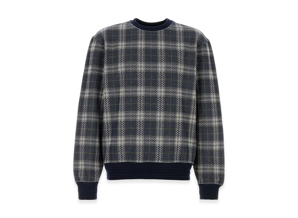 Burberry Embroidered Stretch Cotton Blend Sweatshirt "Checked"