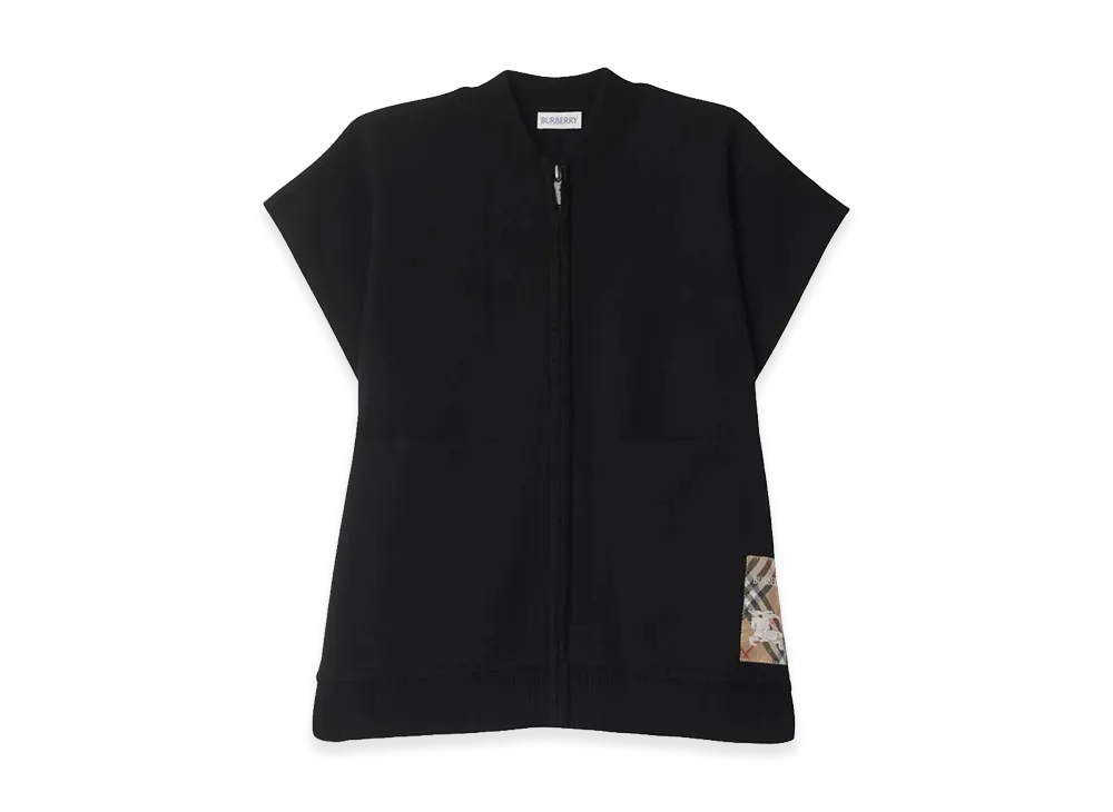 Burberry Women's Check Label Wool Blend Cape "Black"