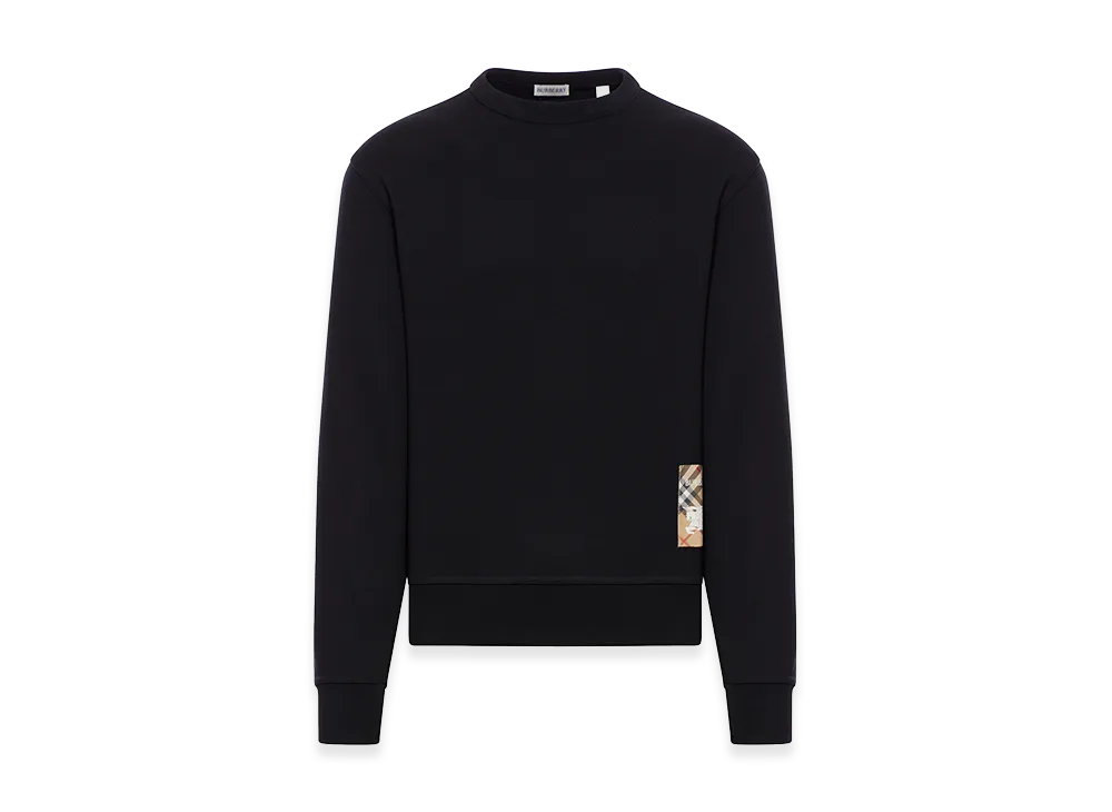 Burberry Cotton Sweatshirt With Check Application "Black"