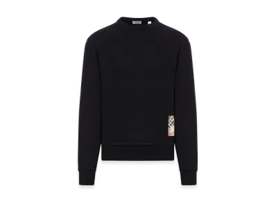 Burberry Cotton Sweatshirt With Check Application "Black"