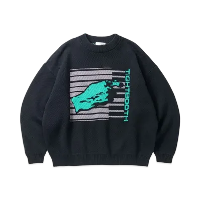 TIGHTBOOTH Keyboard Knit Sweater Neon "Black"