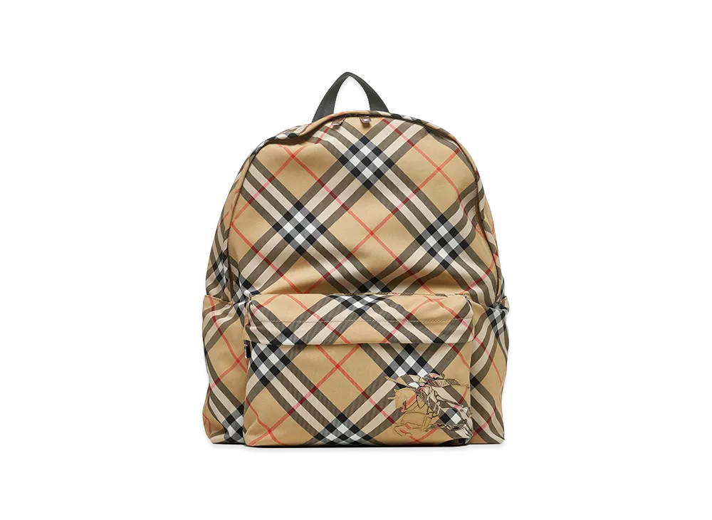 Burberry Embroidered Canvas Backpack "Checked"
