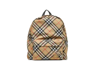 Burberry Embroidered Canvas Backpack "Checked"