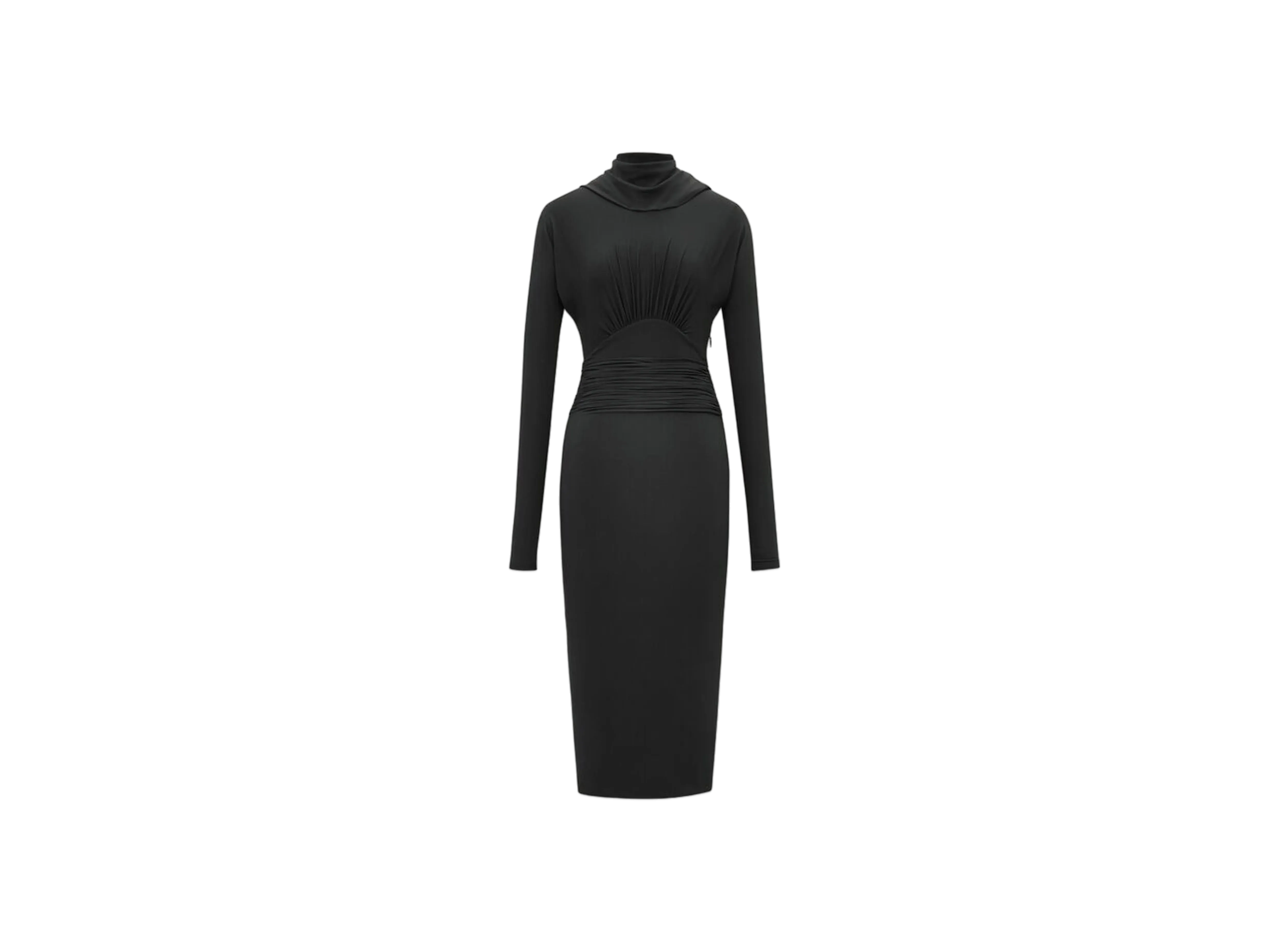 Saint Laurent Women's Cowl-Back Dress in Jersey "Black"