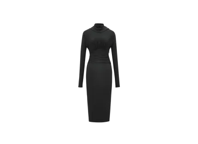 Saint Laurent Women's Cowl-Back Dress in Jersey "Black"