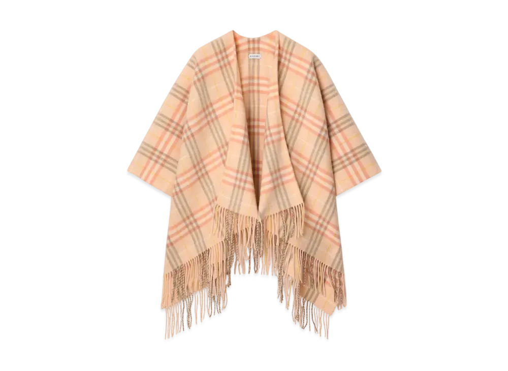 Burberry Check Wool Cashmere Cape "Teacup"