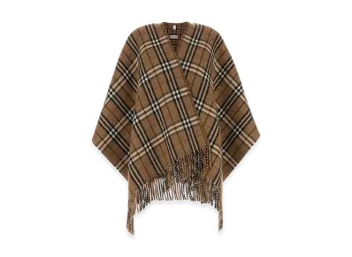 Burberry Women's Embroidered Cashmere Blend Reversible Cape "Sand"