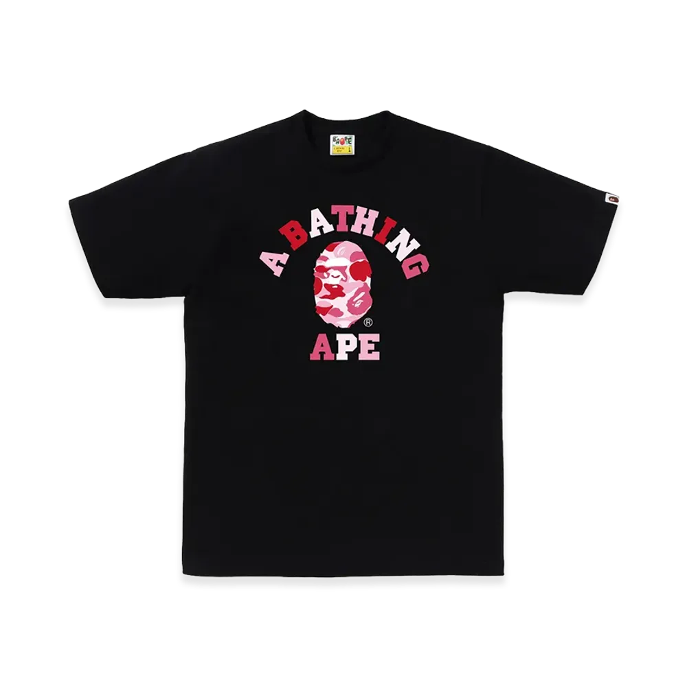 A BATHING APE ABC Camo College Tee "Black/Pink"