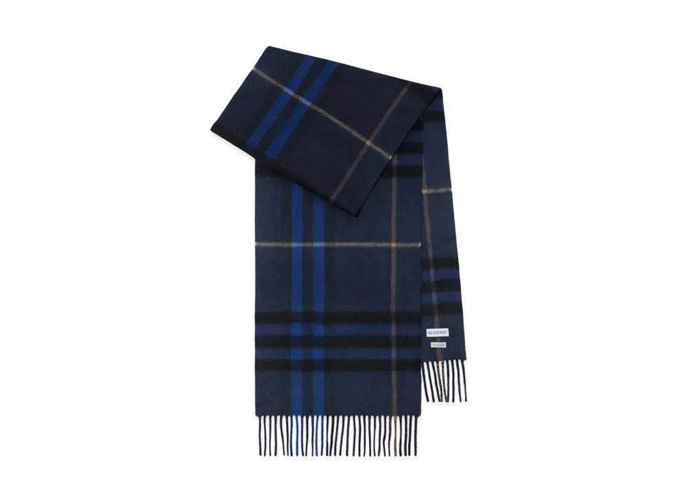 Burberry Check Cashmere Scarf "Midnight"